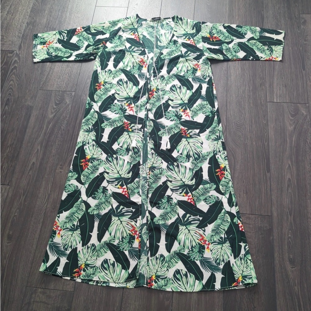 Rachel Zoe Tropical Leaves
Kimono Swim Cover Up Duster KWOT